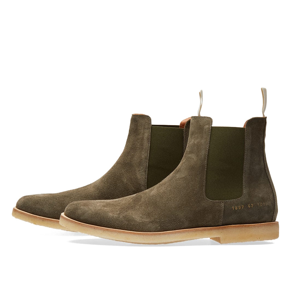 Common Projects Chelsea Boot Olive Suede 1897-1010