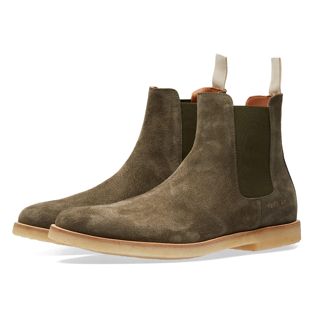 Common Projects Chelsea Boot Olive Suede 1897-1010
