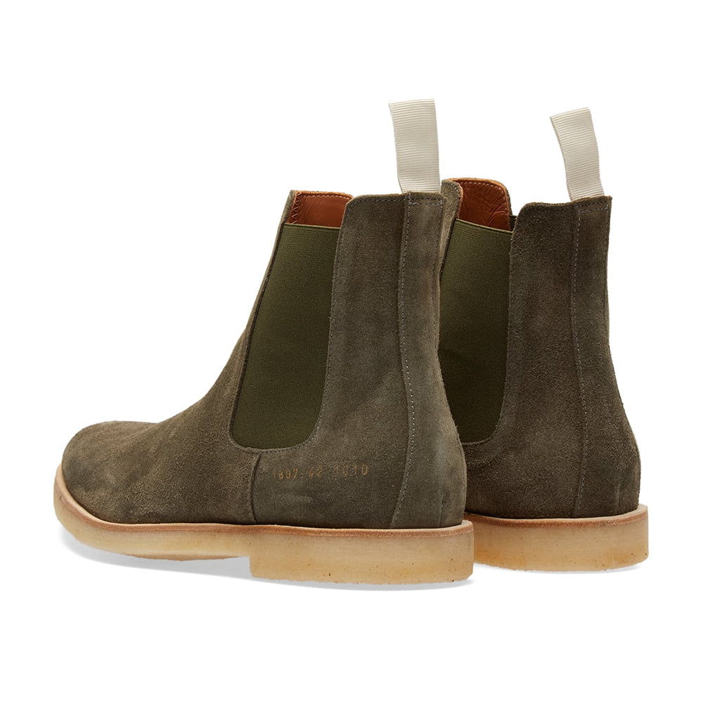 Common Projects Chelsea Boot Olive Suede 1897-1010