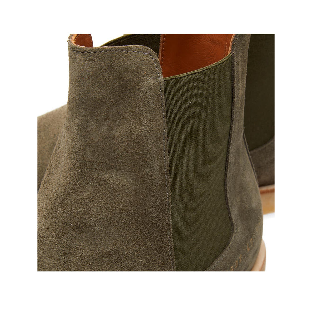 Common Projects Chelsea Boot Olive Suede 1897-1010