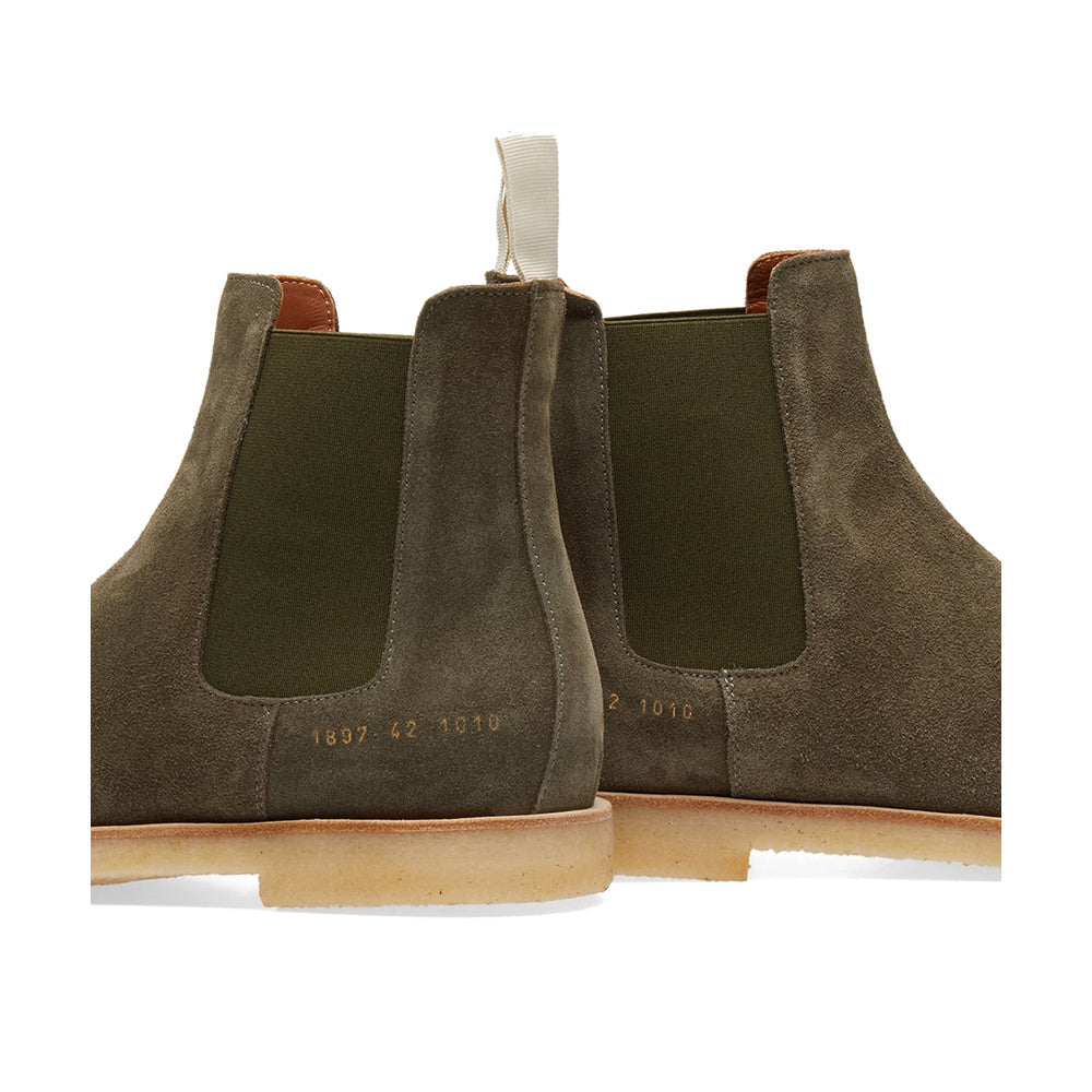 Common Projects Chelsea Boot Olive Suede 1897-1010