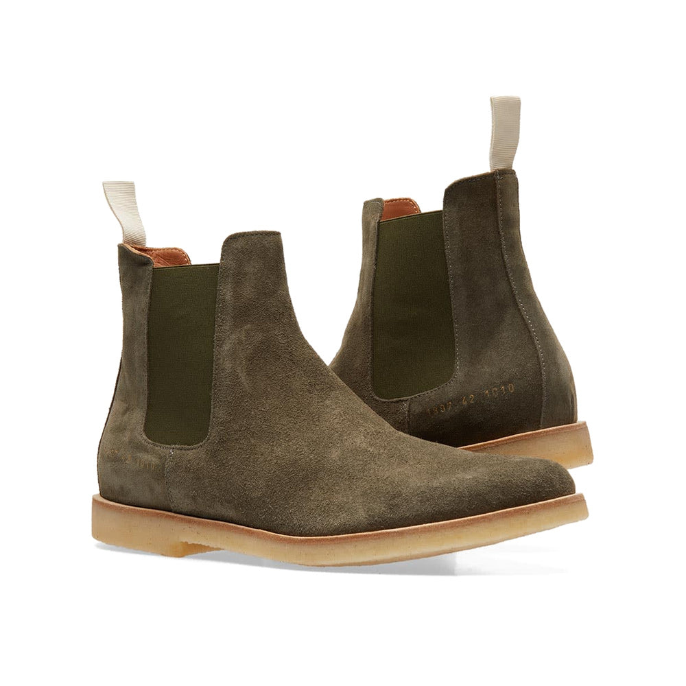 Common Projects Chelsea Boot Olive Suede 1897-1010