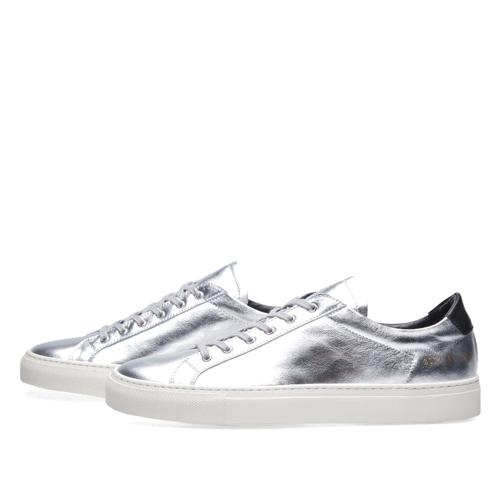 Common Projects Achilles Retro Low Silver & Black 2073-0547