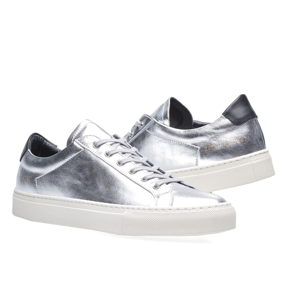 Common Projects Achilles Retro Low Silver & Black 2073-0547