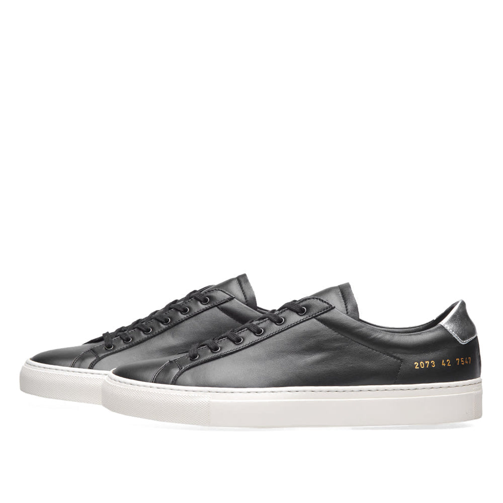Common Projects Leather Low Black & Silver 2073-7547