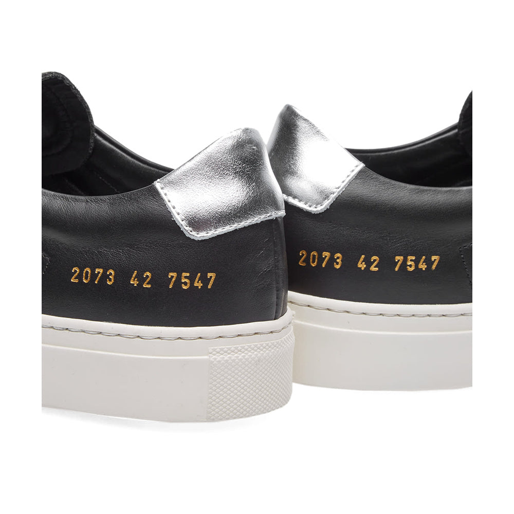 Common Projects Leather Low Black & Silver 2073-7547