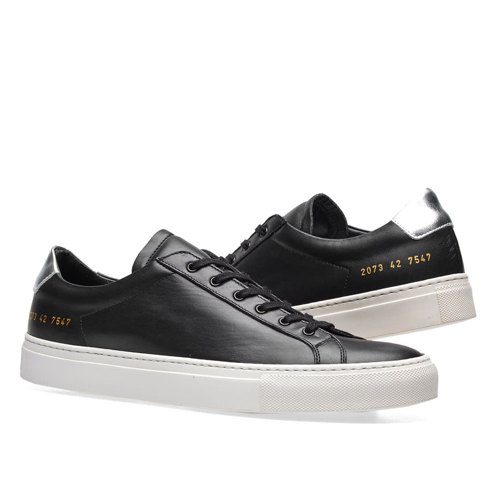 Common Projects Leather Low Black & Silver 2073-7547