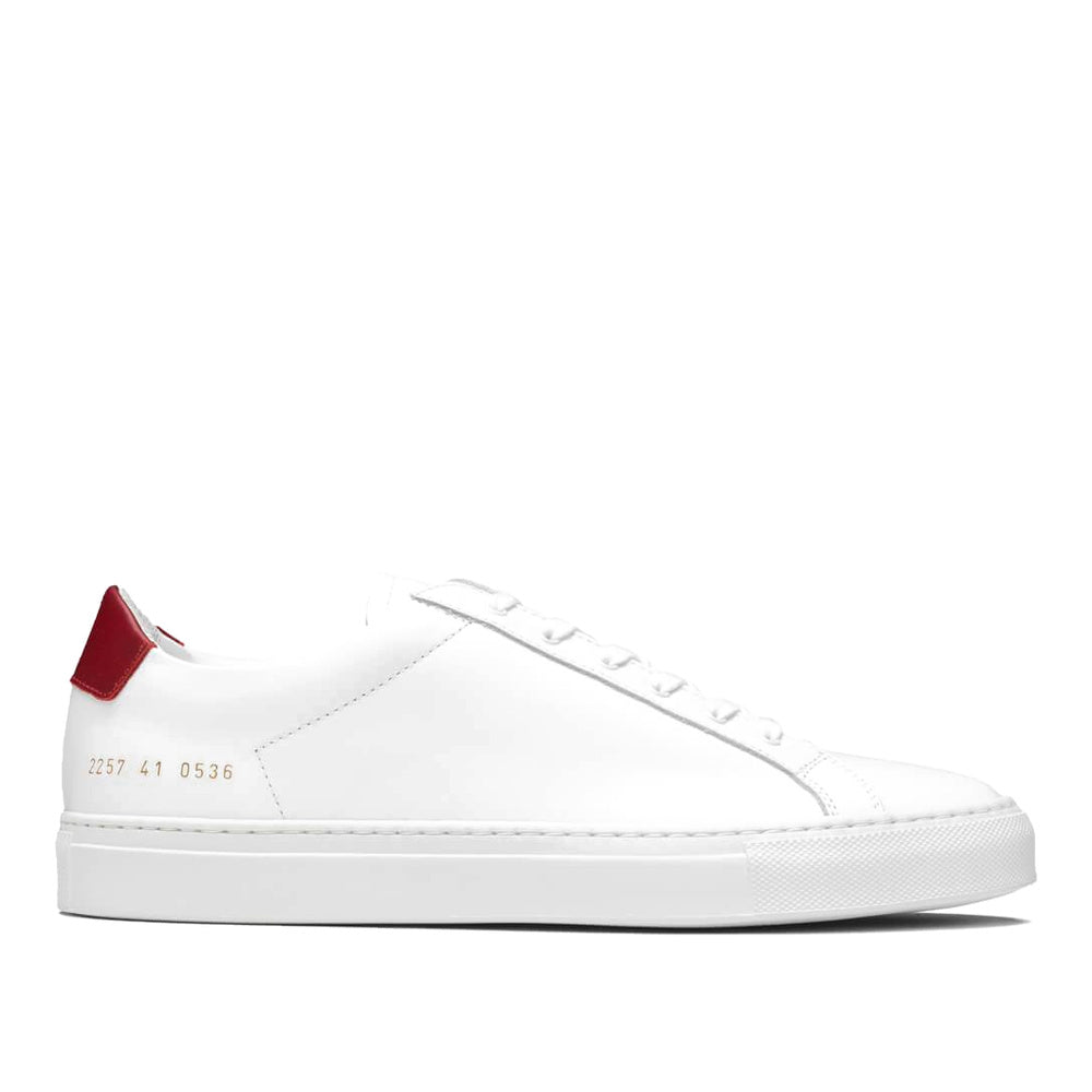 Common Projects Achilles Retro Low White & Burgundy 2257-0536