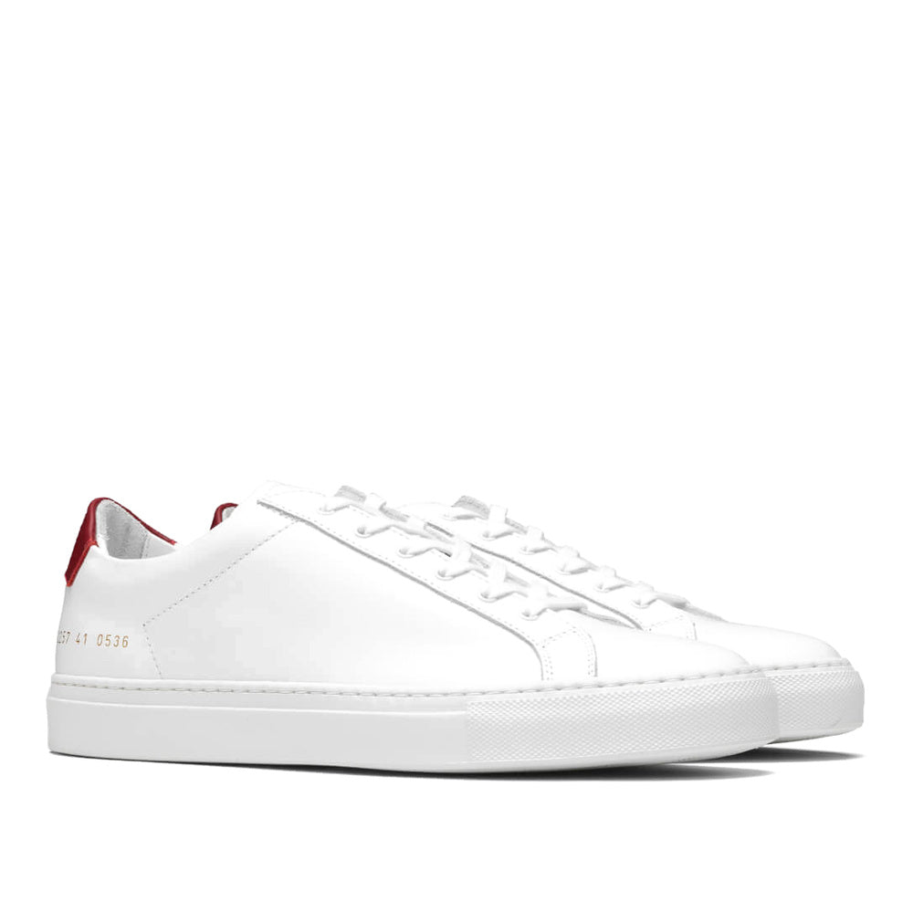 Common Projects Achilles Retro Low White & Burgundy 2257-0536