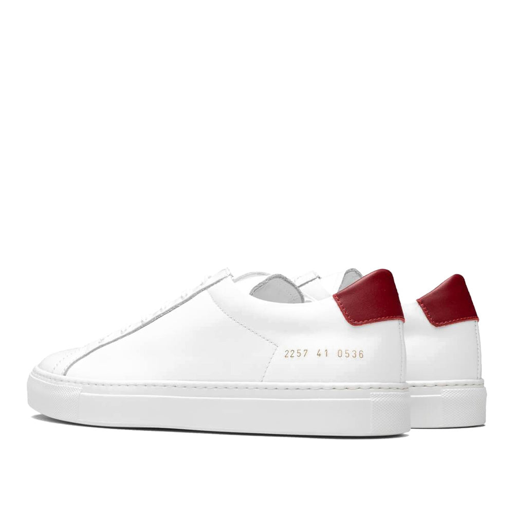 Common Projects Achilles Retro Low White & Burgundy 2257-0536
