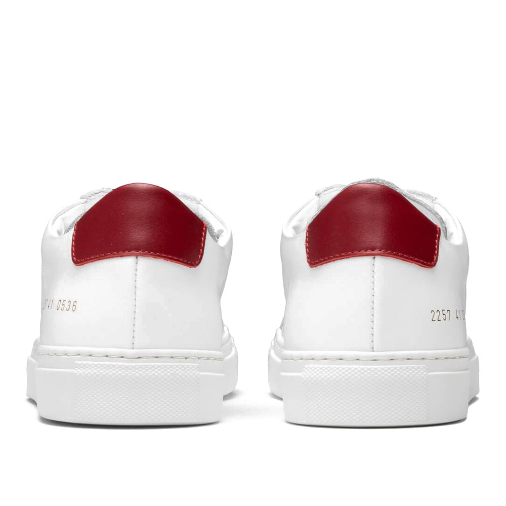Common Projects Achilles Retro Low White & Burgundy 2257-0536