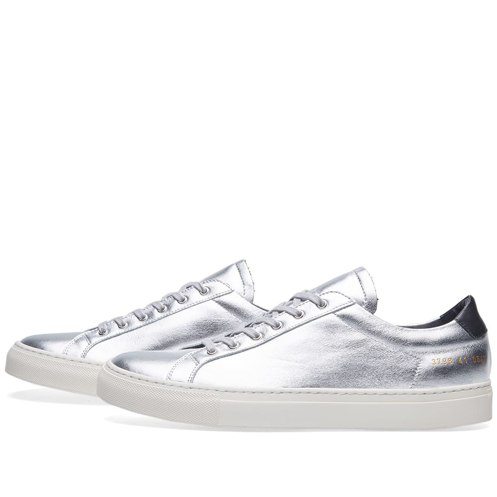 Woman by Common Projects Achilles Retro Low Silver & Black 3798-0547