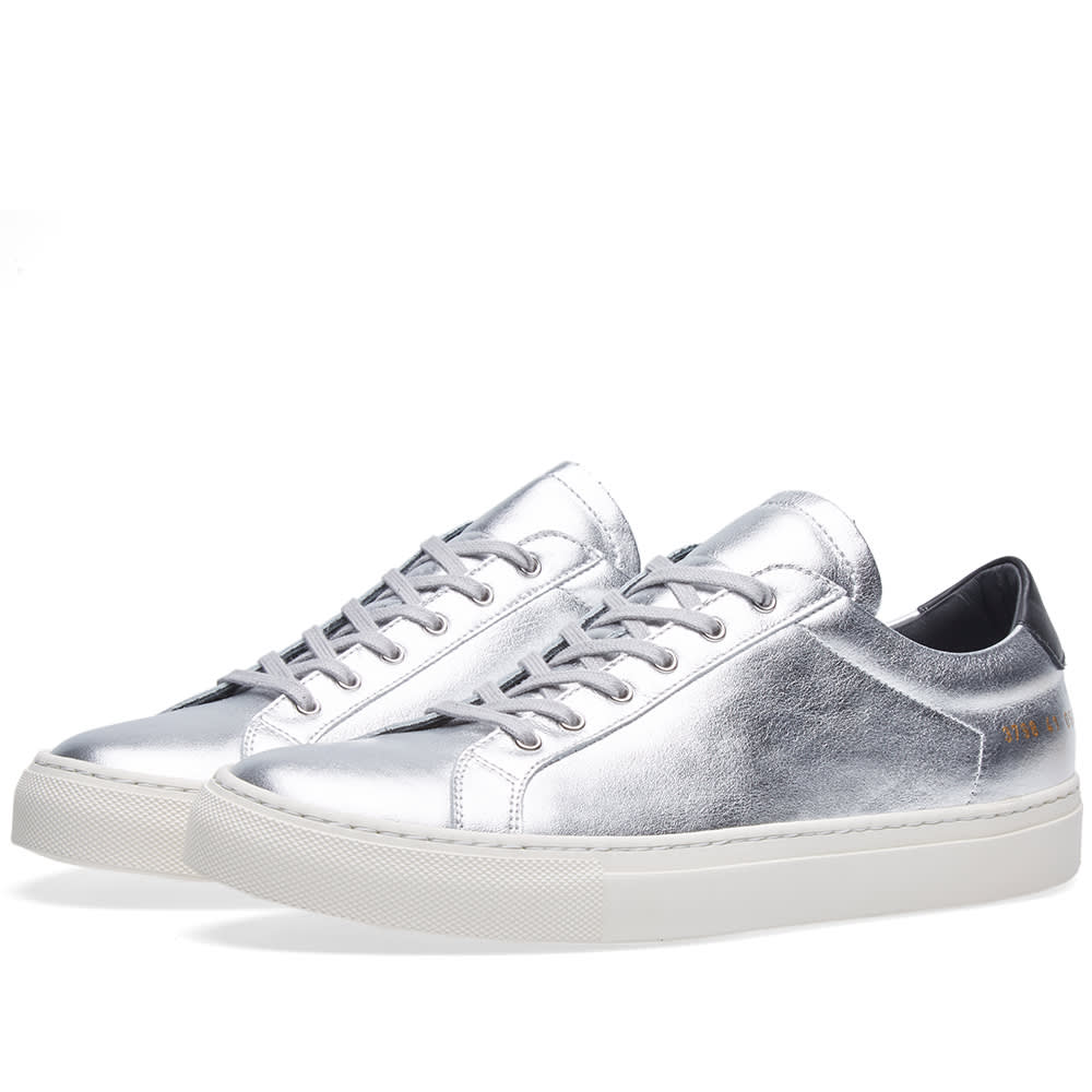 Woman by Common Projects Achilles Retro Low Silver & Black 3798-0547