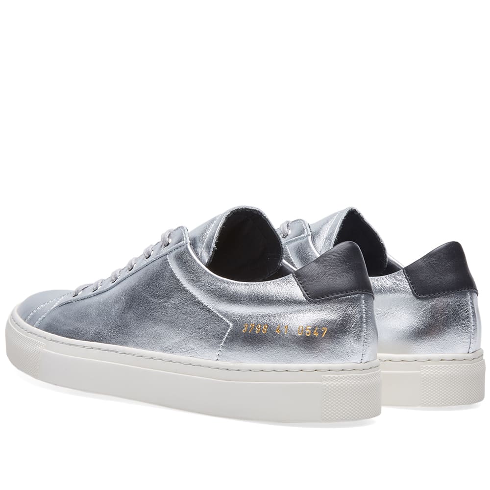 Woman by Common Projects Achilles Retro Low Silver & Black 3798-0547
