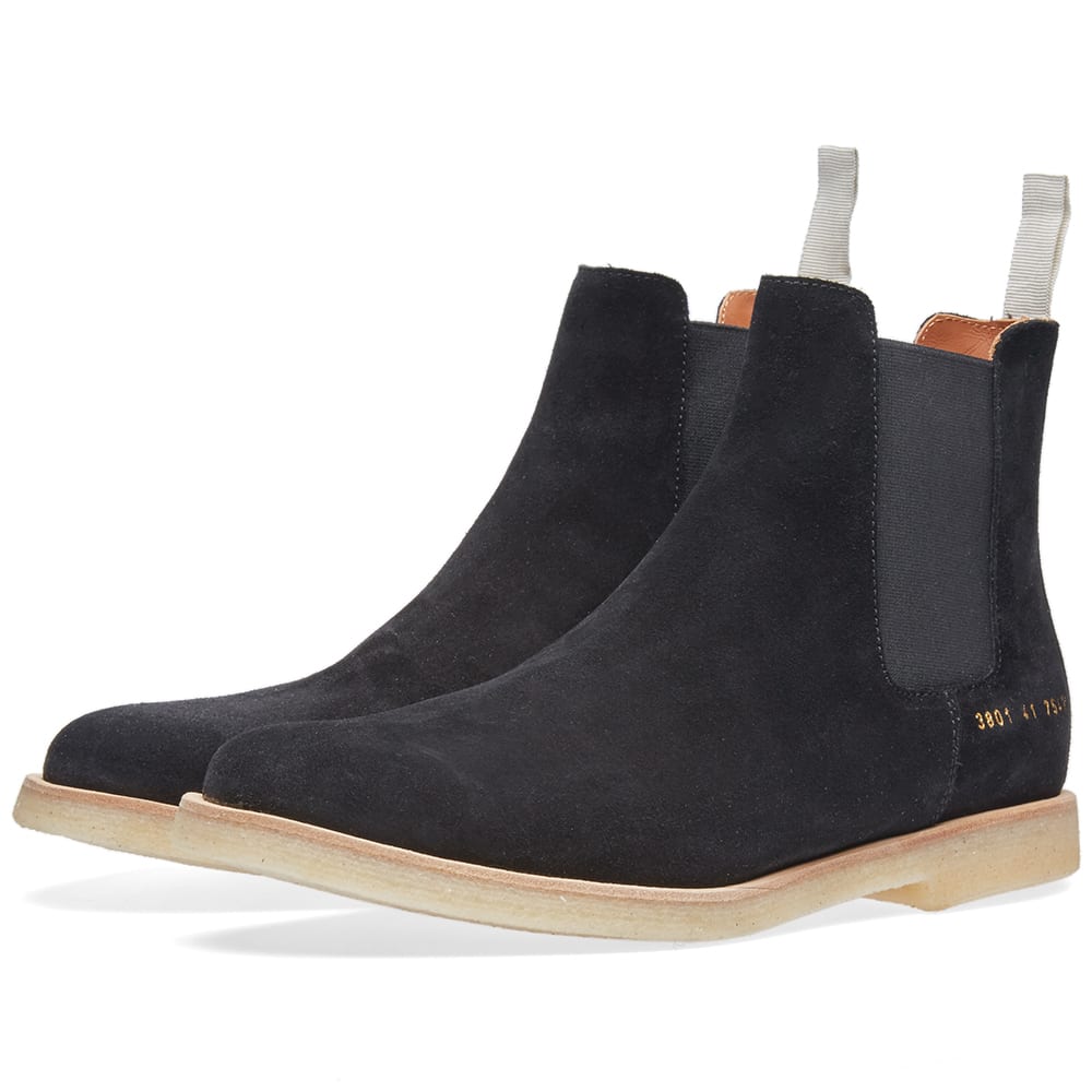 Woman by Common Projects Chelsea Boot Black Suede 3801-7547