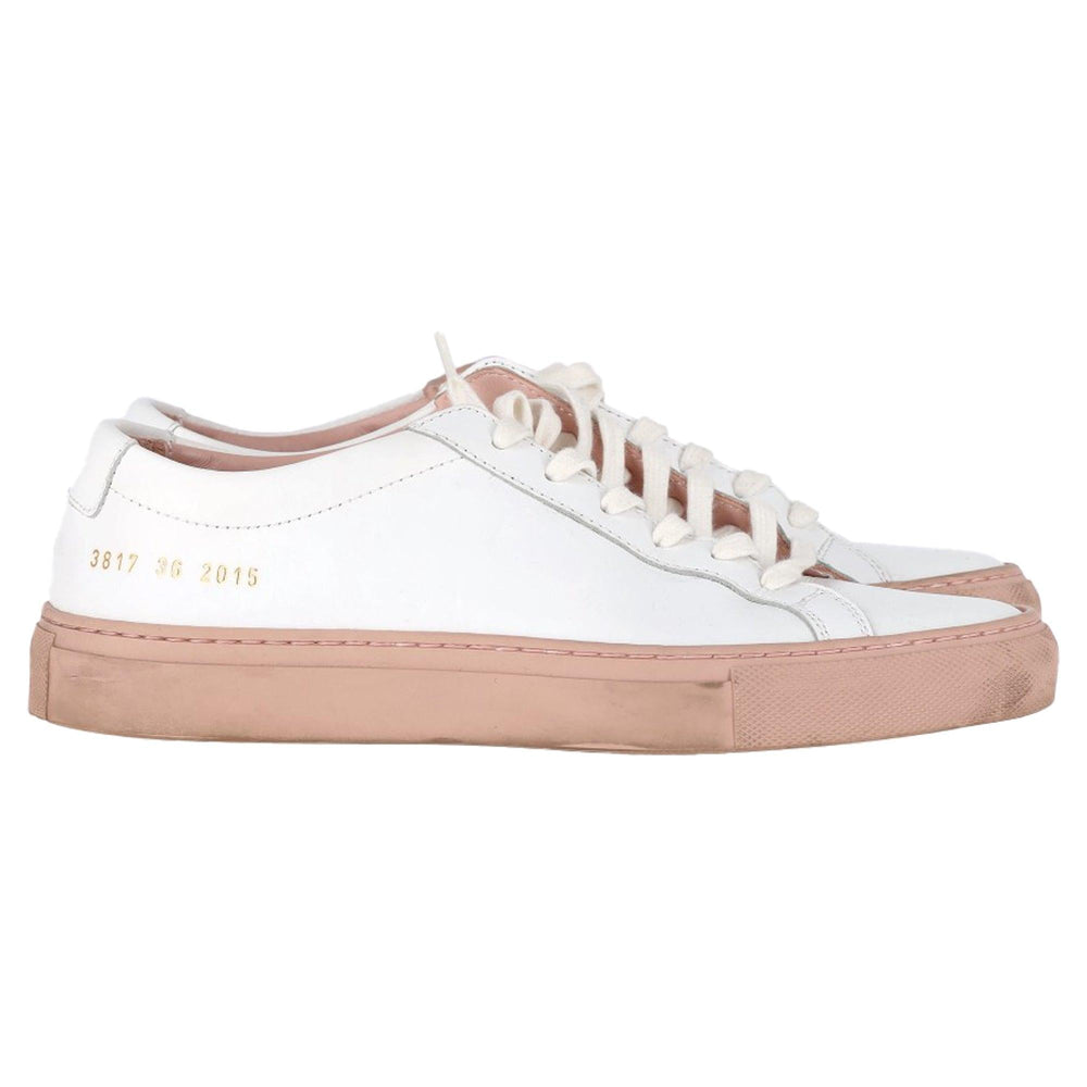 Woman by Common Projects Contrast Sole Low White & Pink Sole 3817-2015