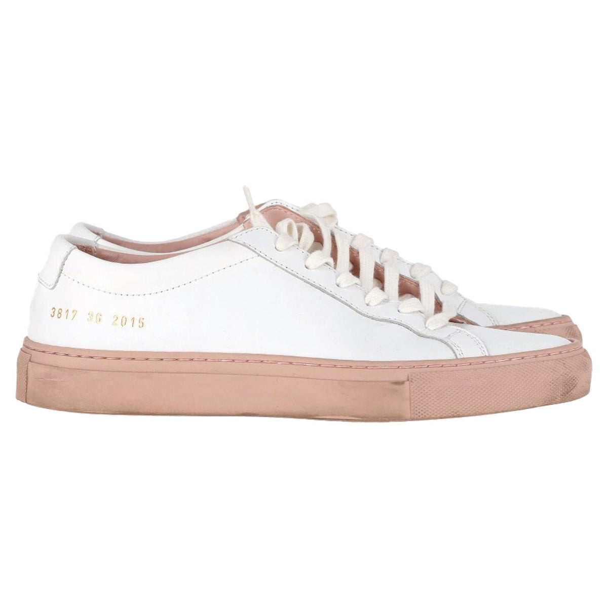 Woman by Common Projects Contrast Sole Low White & Pink Sole 3817-2015