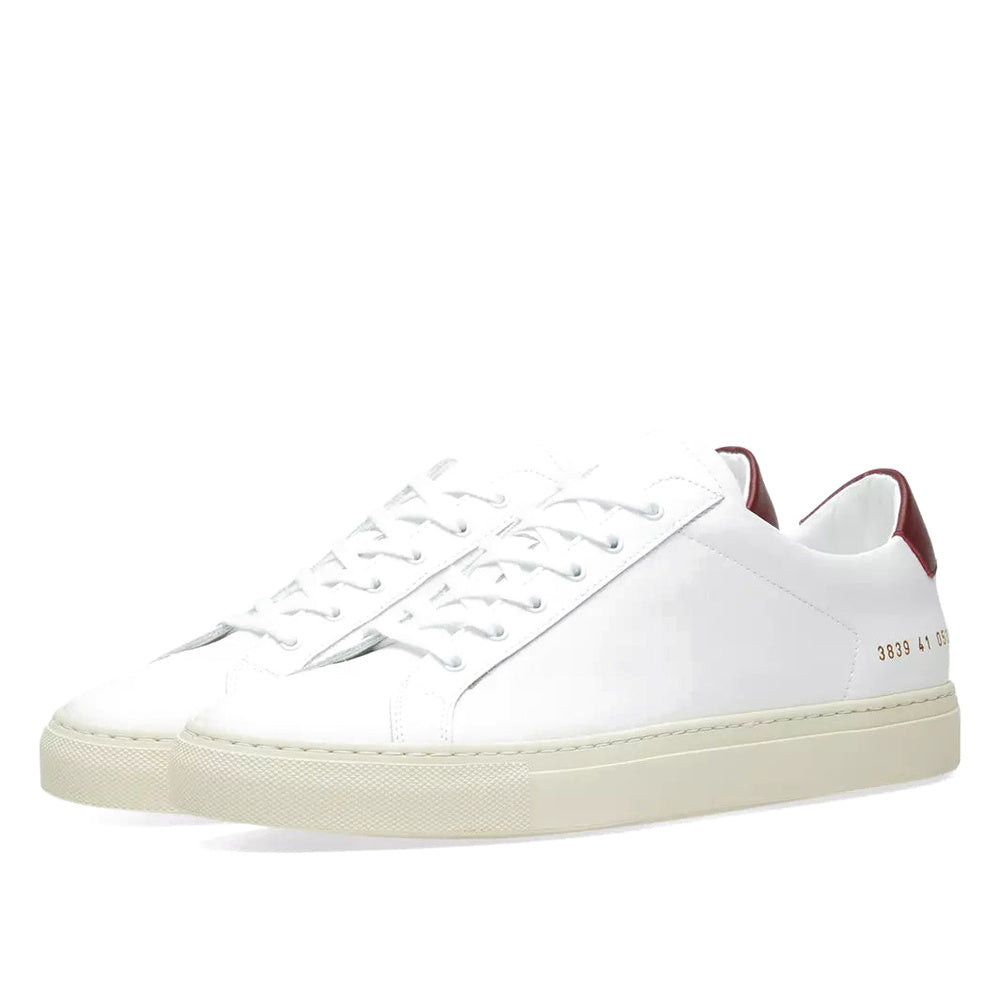 Woman by Common Projects Original Achilles Retro Low White & Burgundy