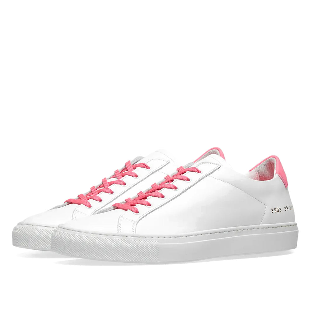 Woman by Common Projects Retro Low Fluro White & Pink
